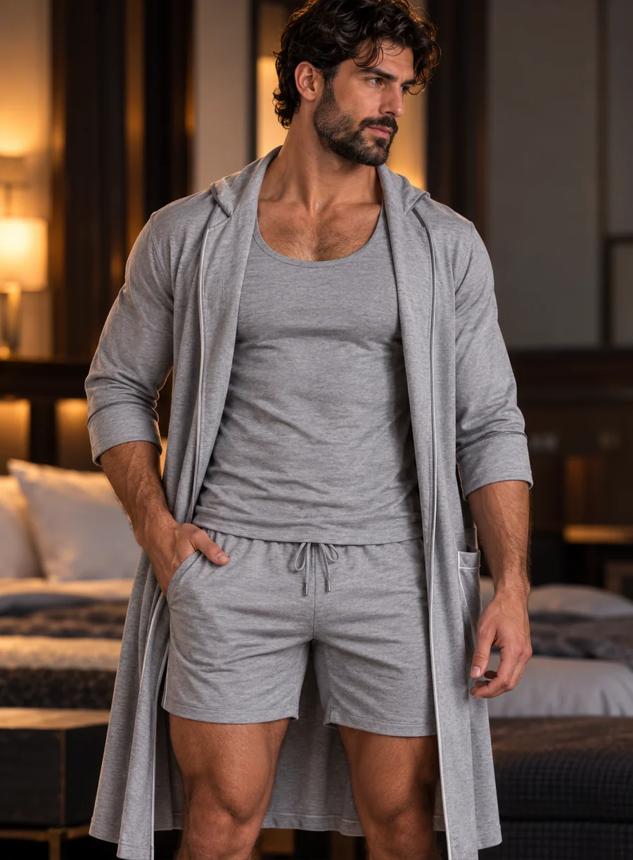Gray Lounge collection with robe and fitted set