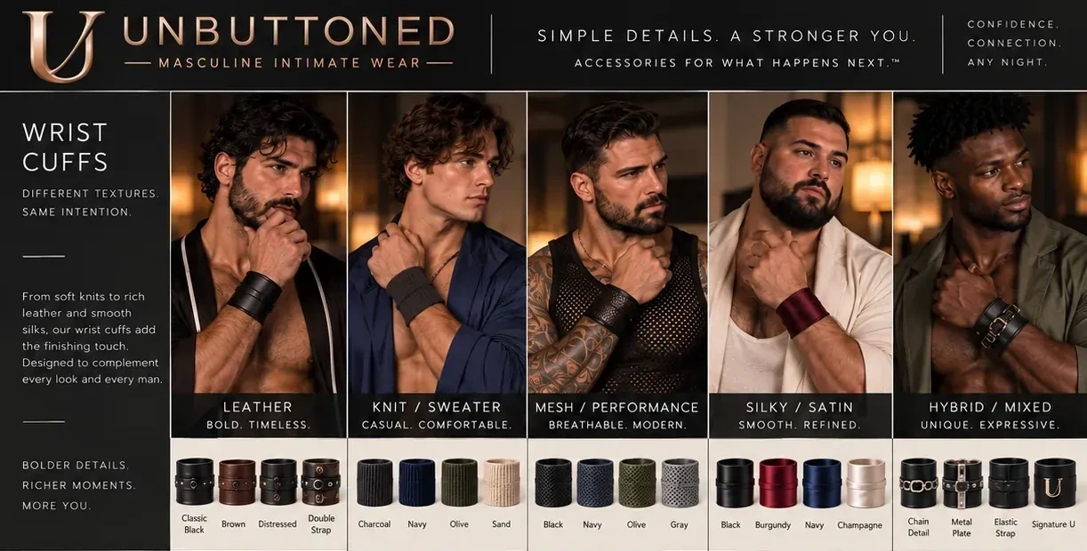 Unbuttoned wrist cuff materials and styles