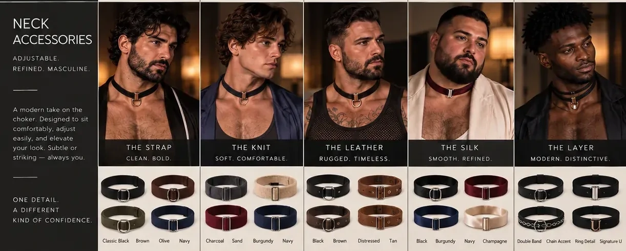 Unbuttoned adjustable neck bands and material options